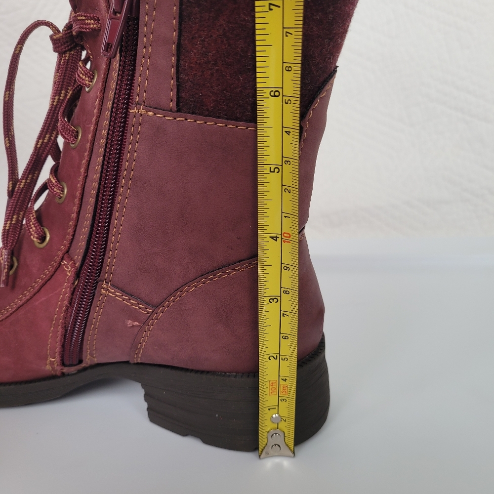 NWOB Earth Origins Leather Lace-Up Boots Rowan Burgundy 7.5 - Picture 10 of 11